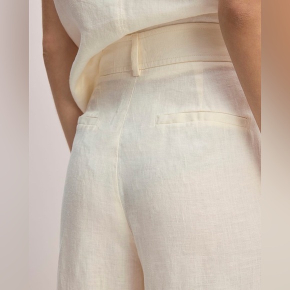 Everlane THE LINEN WAY-HIGH DRAPE PANT - Size 0 - Bone - 100% Linen - Picture 4 of 14